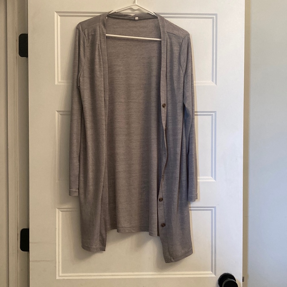 Lightweight gray cardigan